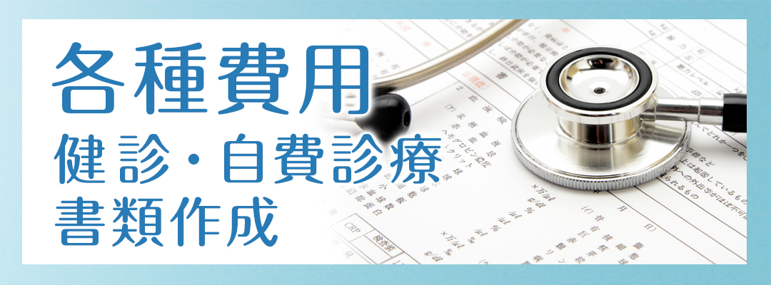 各種費用（健診・自費診療・書類作成）｜詳しくはコチラ